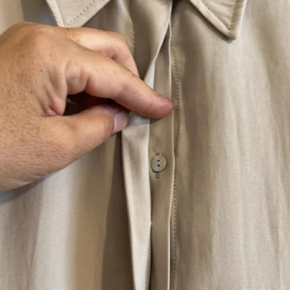 Zara Tan A Line Mini Shirt Dress Short Sleeve - Picture 3 of 6